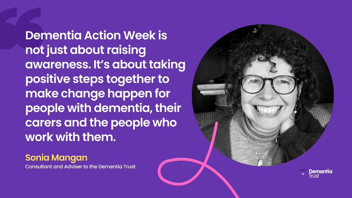 Next week is Dementia Action Week! It's not just about raising awareness. 

It's about taking positive steps together, to make change happen for people with dementia, their carers and the people who work with them. 

#DAW2024