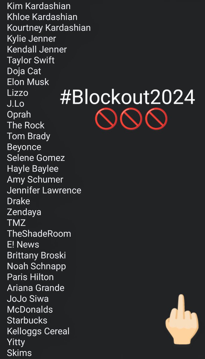 My block list for day 1 of #BlockOut2024 #BlockCelebritiesMovement