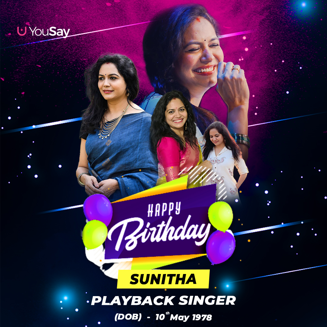 YouSay wishes you a Happy Birthday @OfficialSunitha #Sunitha #HBDSunitha #HappyBirthdaySunitha #SunithaSinger #SingerSunitha #Tollywood #YouSay