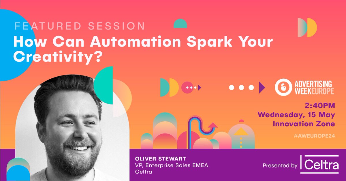 Be sure to check out @Celtra's Oliver Stewart as he discusses the power of creativity & automation at #AWEurope24! Discover how leveraging AI & automation can shift marketing teams towards more strategic thinking & creativity, leaving manual tasks behind.bit.ly/4a8IQHu