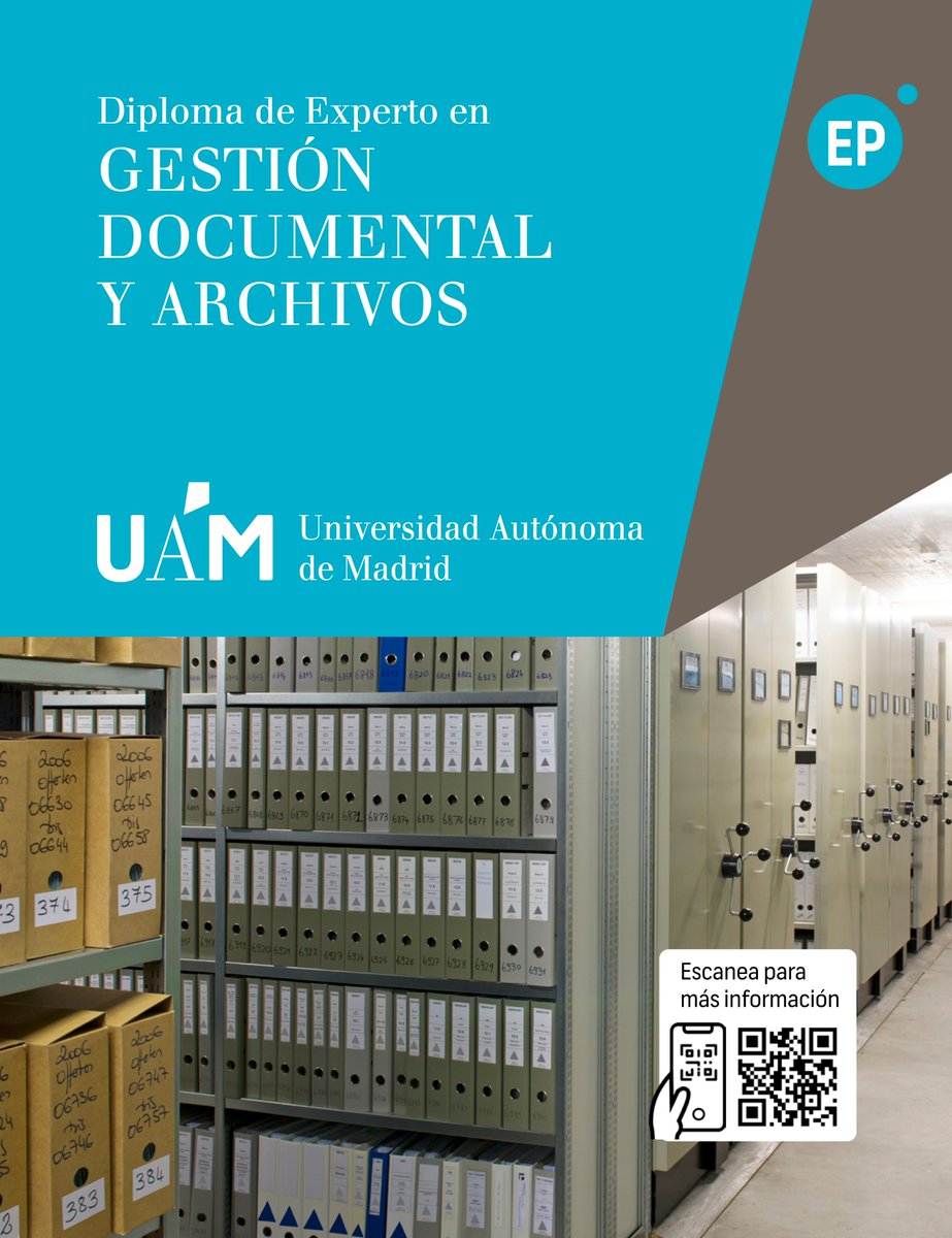 Desde el 1 de abril se encuentra abierta la preinscripción en el DEx en Gestión Documental y Archivos @UAM_Madrid y @AEFP_Archiveros. ¡No te quedes sin plaza! 🗃️+ info en n9.cl/iab6p #archivos #archivística #gestiondocumental #oposiciones