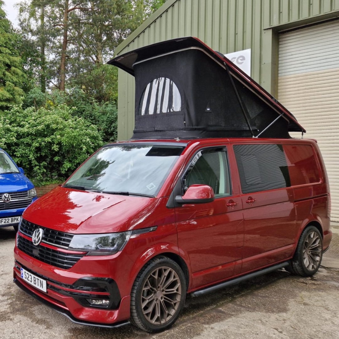 Looking for a super low profile pop top for your VW or Ford campervan? vanandbus.co.uk #vanlife #vanlifeproject #vanlifeculture #vanlifeexplorers #camping #rvlife #campervan #camperlife #vanlifeliving #travel #poptop #transitcustom #transitcustomcamper #poptopcamper