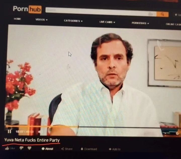 Breaking: To outreach youth of India, Congress leader Rahul Gandhi runs his political campaign for Congress on PornHub.