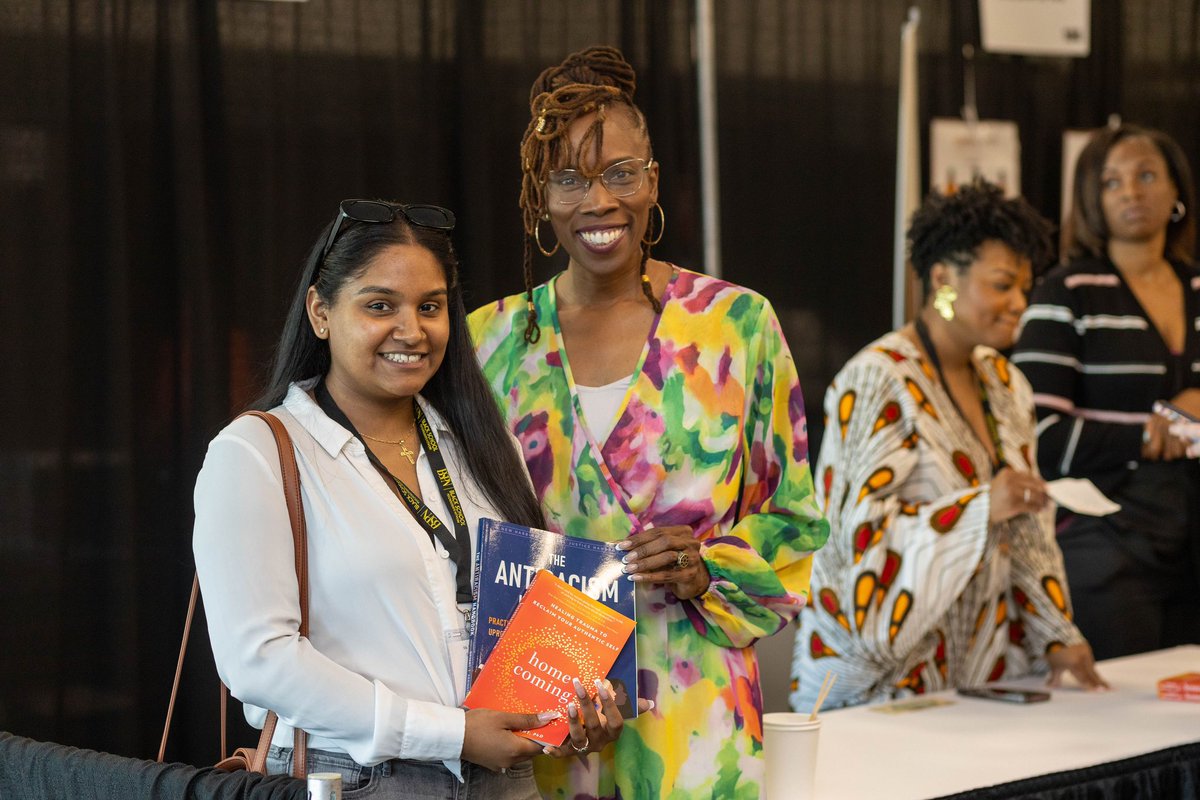 Dr. Thema Bryant (@drthema) sparked passion at #BSPSummit24, guiding us towards liberation with her insights. Post-keynote, she also signed her transformative books, 'Homecoming' & 'The Antiracism Handbook.' Thanks @ShotByMK for the great shots! #theblacksps