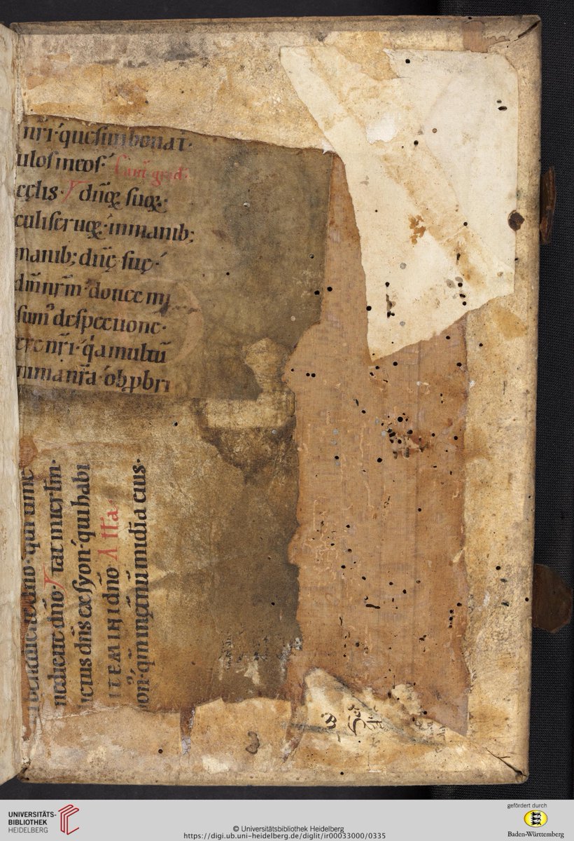 The pastedowns in this incunable (Heidelberg UB, Q 9190 qt. INC::[1]) were taken from various MSS. Most notable is the early copy of the Vita of Saint Pachomius, whose feast is celebrated today! #fragmentology
doi.org/10.11588/digli…