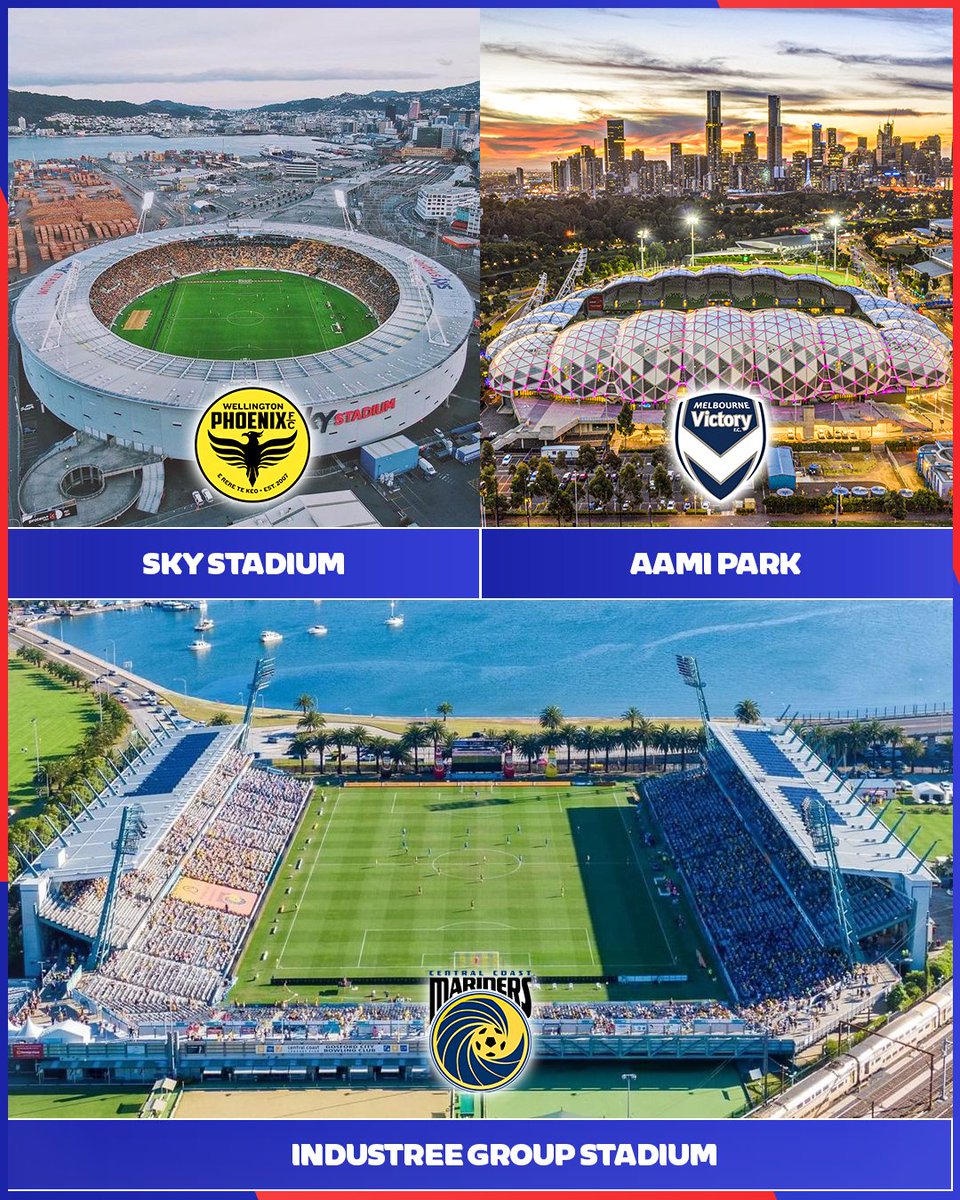 These are the three venues still in the running to host this year's Isuzu UTE A-League Grand Final! 🏟️👇

Central Coast Mariners WILL host the decider in Gosford if they get past Sydney FC in the Semi Finals.

Full details: bit.ly/3JRbjXR