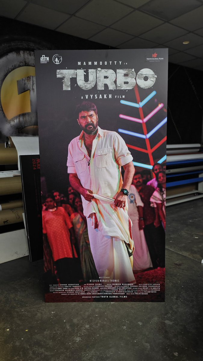 #Turbo standees in UAE 🇦🇪 Theatres. Worldwide May 23 Release 👊🔥 @mammukka #Mammootty @Truthglobalofcl