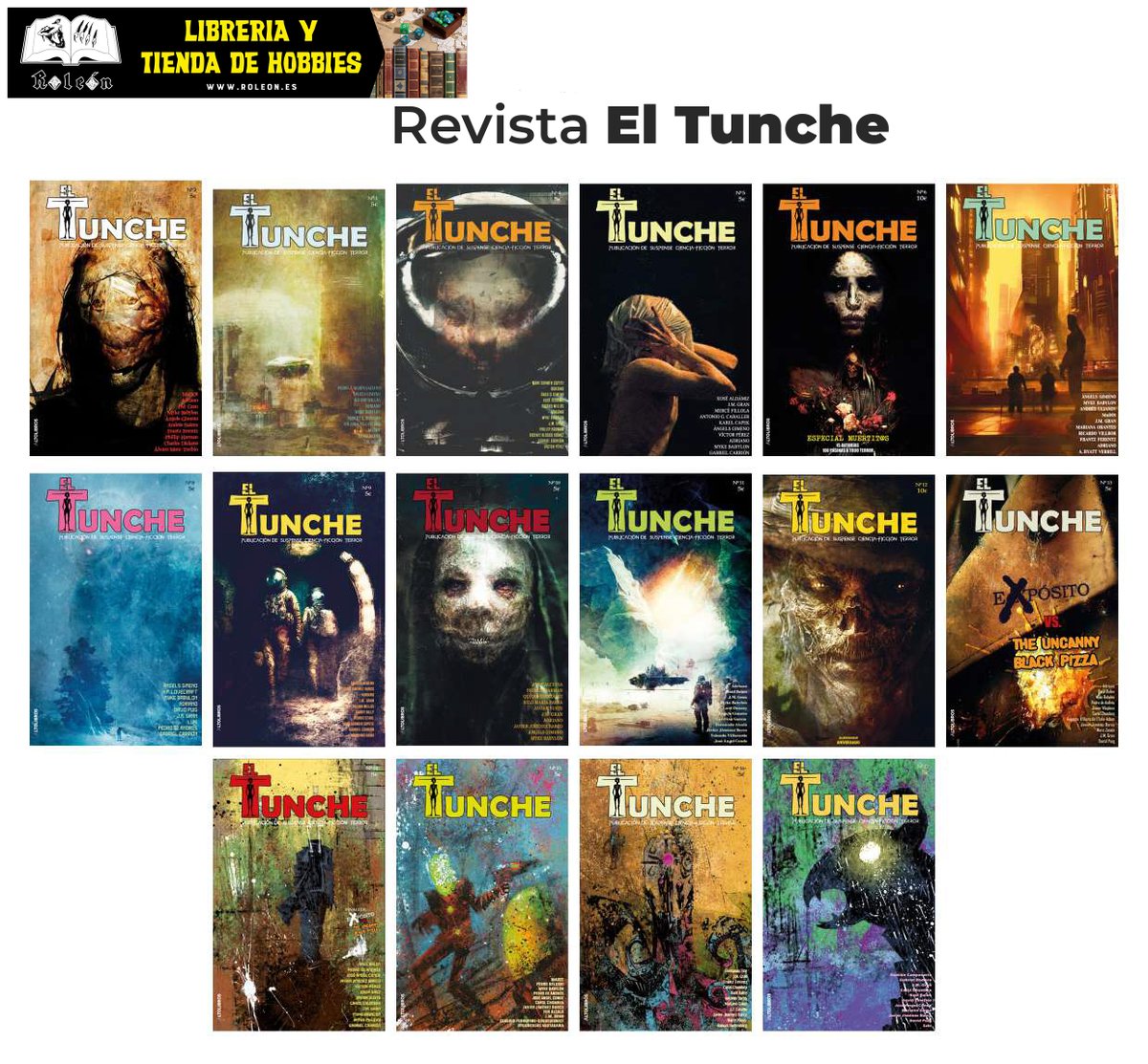 ❗️Revistas "Tunche"❗️ <a href="/altolibros/">Altolibros</a> 

Nos han llegado unas revistas super molonas de la temática que tanto nos mola de horror y fantasía 😱. De tamaño bolsillo y con diseños que nos recuerda aquellos maravillosas revistas estilo PULP.

¿Quieres la tuya? Pásate por la libretienda 🦁