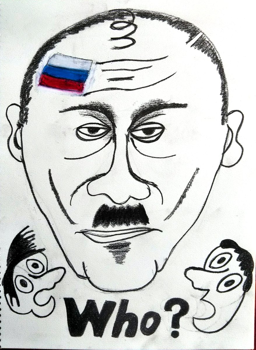 @BowesChay But 'Heil Putler !' in Moscow. 
#PutinWarCriminal #PutinHitler 
pencil drawing from Japan.