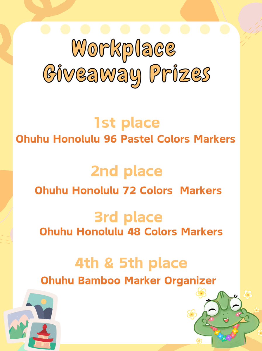 🥳Ohuhu Workplace Giveaway📷   
To Enter:  
✅Follow me @Ohuhu_official
🎦Like&Retweet with a photo of your WORKSPACE!
Or 
👉Like&Retweet&𝗧𝗮𝗴 2 𝗳𝗿𝗶𝗲𝗻𝗱s 𝗶𝗻 𝘁𝗵𝗲 𝗰𝗼𝗺𝗺𝗲𝗻𝘁
🤩5 Winners  given prize as the  pic 
🗓️Winner announced on May 24th

#Ohuhu #Giveaway