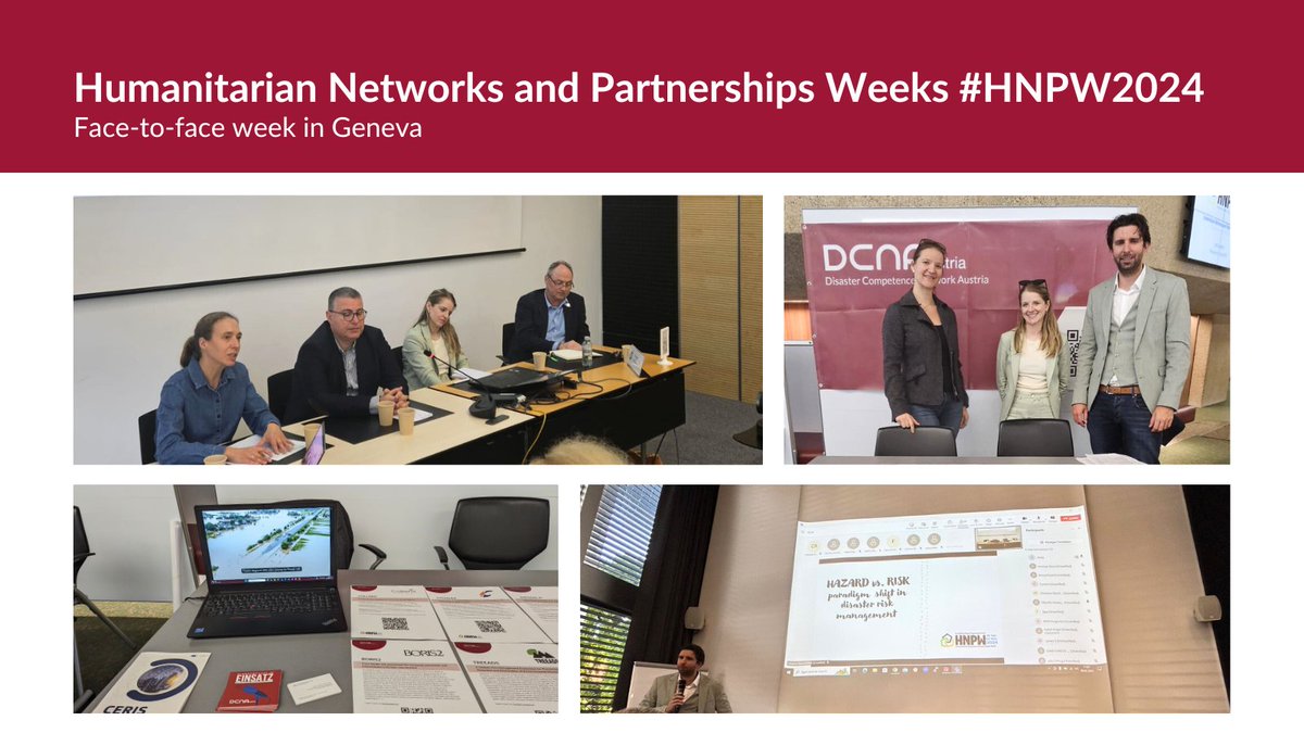 Thank you, George Boustras, Michaela Teich, Joerg Szarzynski, Jasmina Schmidt, and Dilanthi Amaratunga for being part of our panel at #HNPW2024 🤝 If you're still in Geneva at #HNPW2024, visit us at our booth and chat with us about #DRR #DRM #disastermanagement #disasterresearch