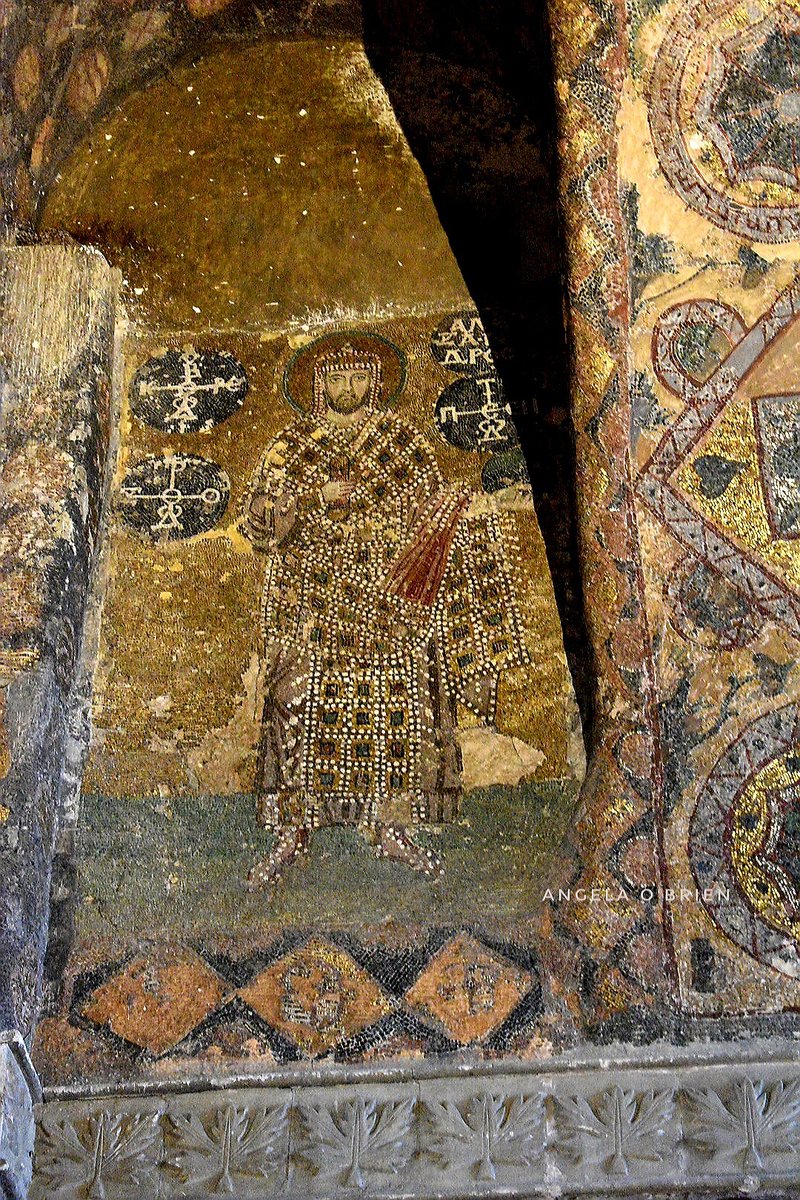 The Alexander Panel in the upper North Gallery of the Hagia Sophia, Istanbul. The mosaic depicts Byzantine Emperor Alexander and is dated c 912. 📷 My own. medievalmosaics.com/mosaics/10