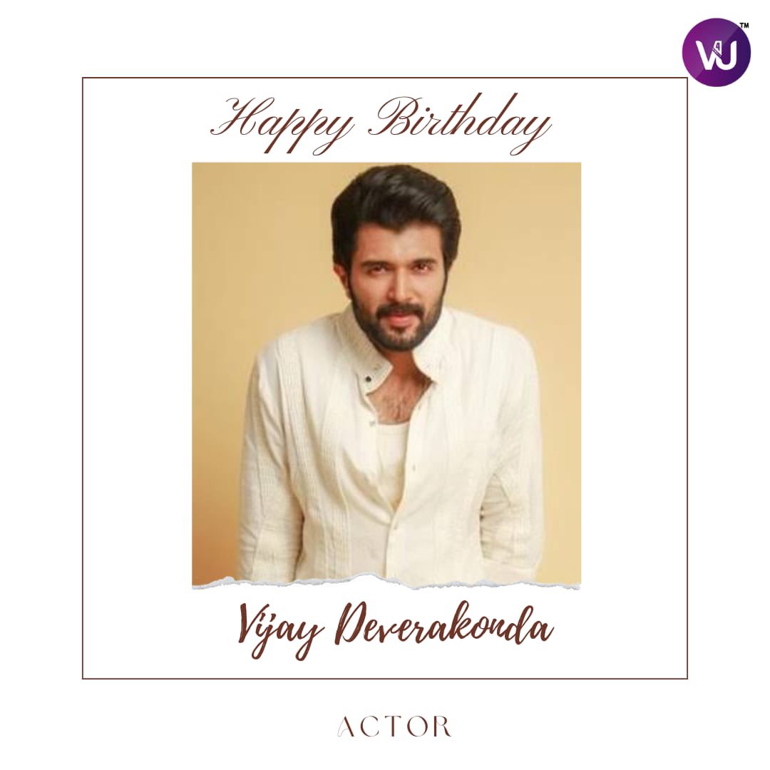 Birthday Wishes to Actor #VijayDevarakonda 😄🎂💐 #HBDVijayDeverakonda #HappyBirthdayVijayDeverakonda @TheDeverakonda Warm Regards Team @V4umedia_ & @RIAZtheboss