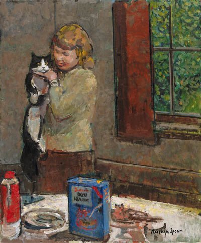 Ruskin Spear (British, 1911-1990) - Breakfast Cat