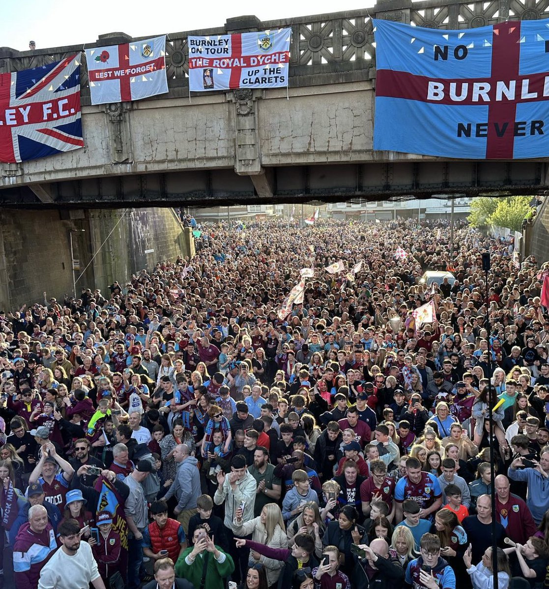 One year ago today, Burnley was a sea of Claret and Blue as thousands of you joined us for the Champions Parade 🚌❤️ Share your memories with us from that special day - here are @JJWatt and @KealiaOhai's 📸