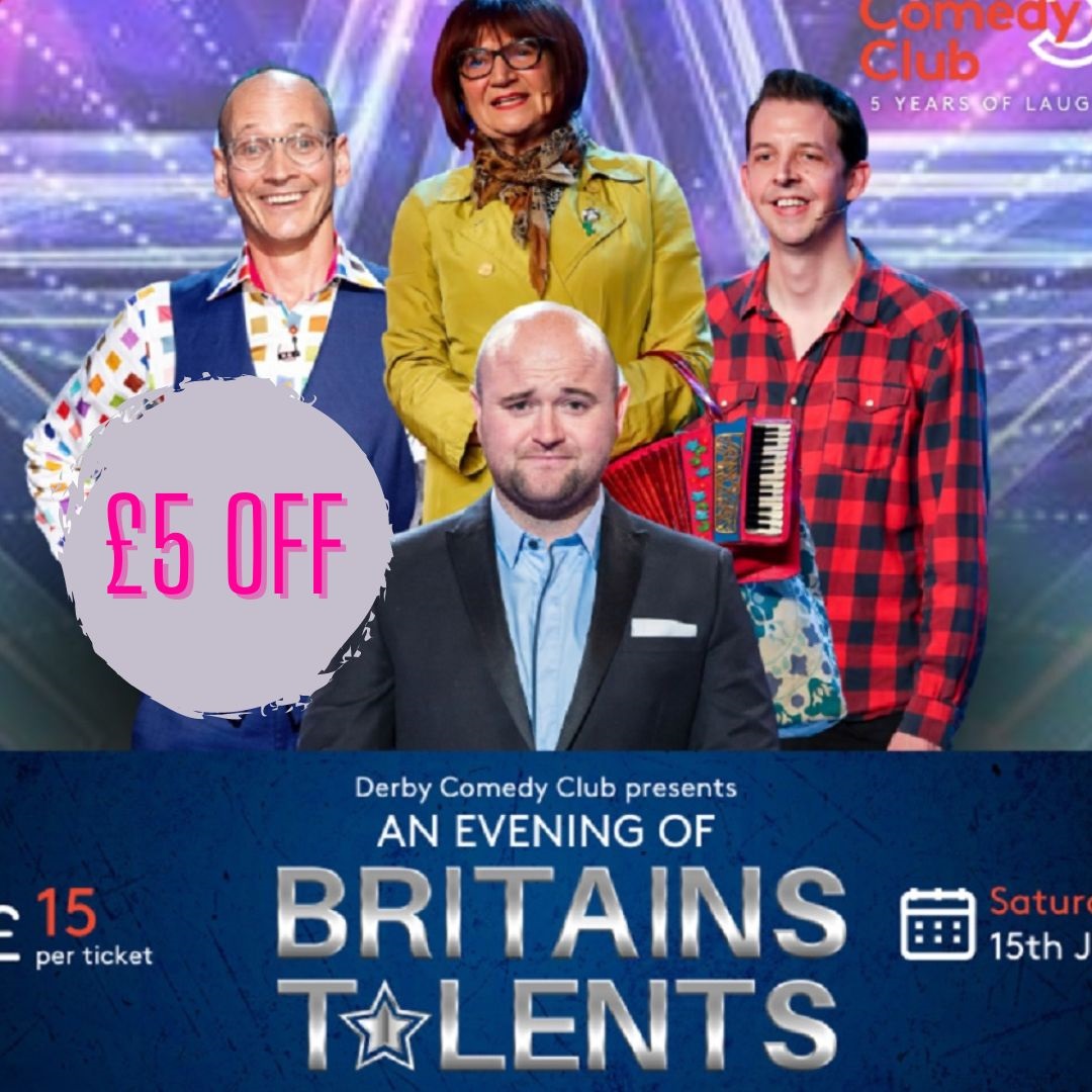 😂 Get ready to laugh your way through 'Britain's Talents'! 📆15 June Don't miss out on this comedy extravaganza @ConferenceDerby! Book your tickets now & enjoy £5 off this comedy special. Use code VISITDERBY5 at checkout ⬇ shorturl.at/juxA5 #DerbyUK #Comedy #SpecialOffer