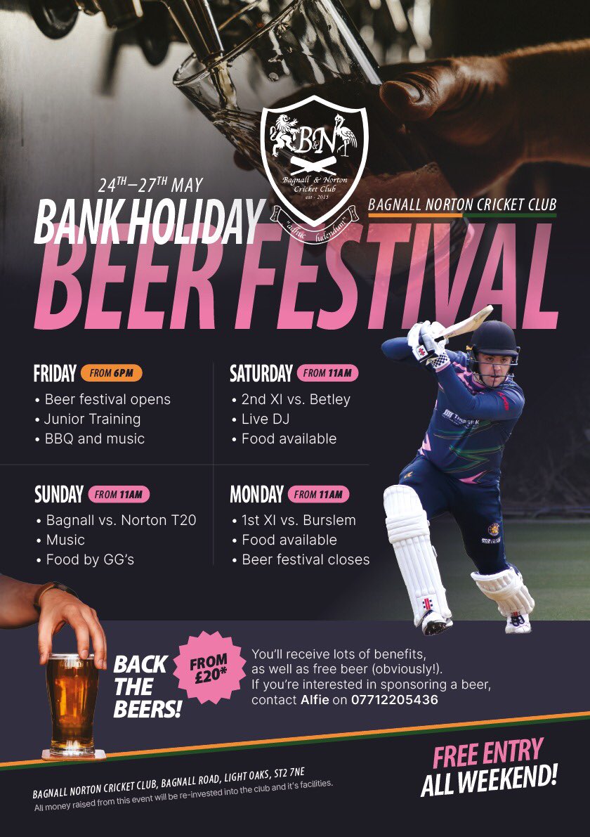 Nearly time now! 🤩

For our Bank holiday beer festival 🍻 

#bagnallnorton