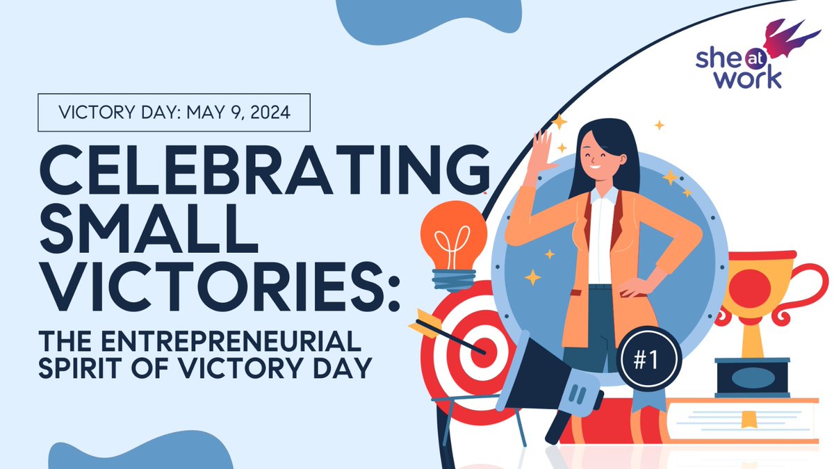 This #worldvictoryday, SheAtWork discusses about the importance of celebrating small victories throughout your entrepreneurial journey. Read more: tinyurl.com/4w3rvc6v #womenentrepreneurs #womenempowerment #womenentrepreneurship