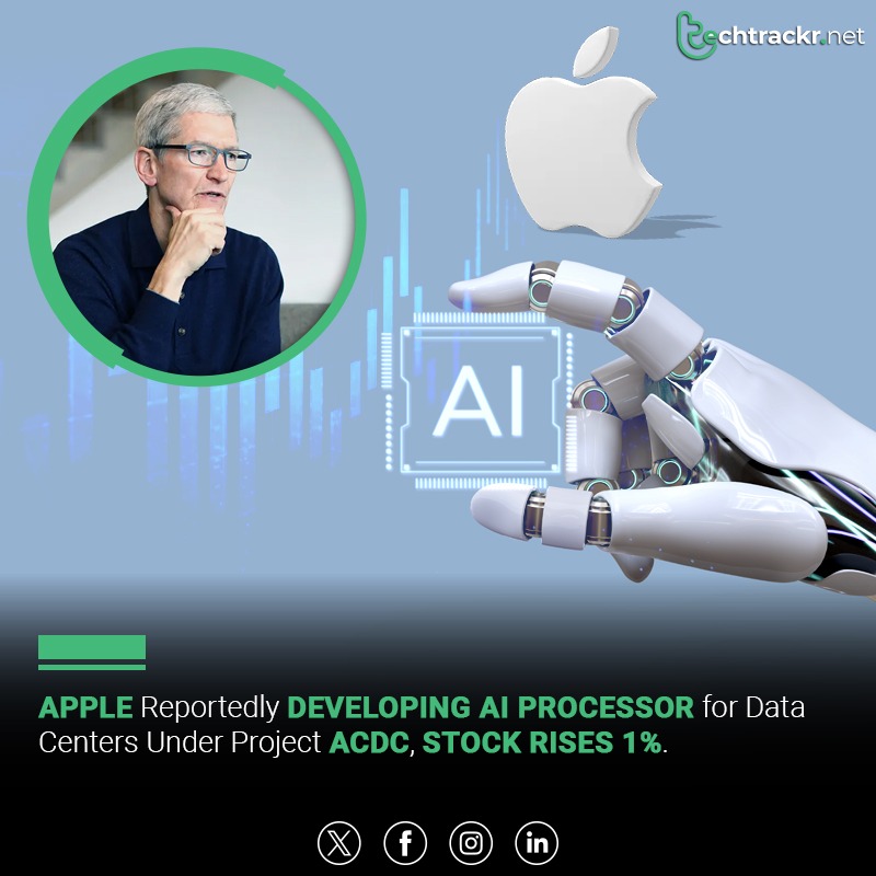 TechTrackr_net's tweet image. Apple is developing a specialized AI processor for data centers, dubbed ACDC (Apple Chips in Data Center), leveraging its chip design expertise.
The initiative aims to optimize server architecture for AI applications.
#Apple #ACDC #AIProcessor #ChipDesign #techtrackr #technews