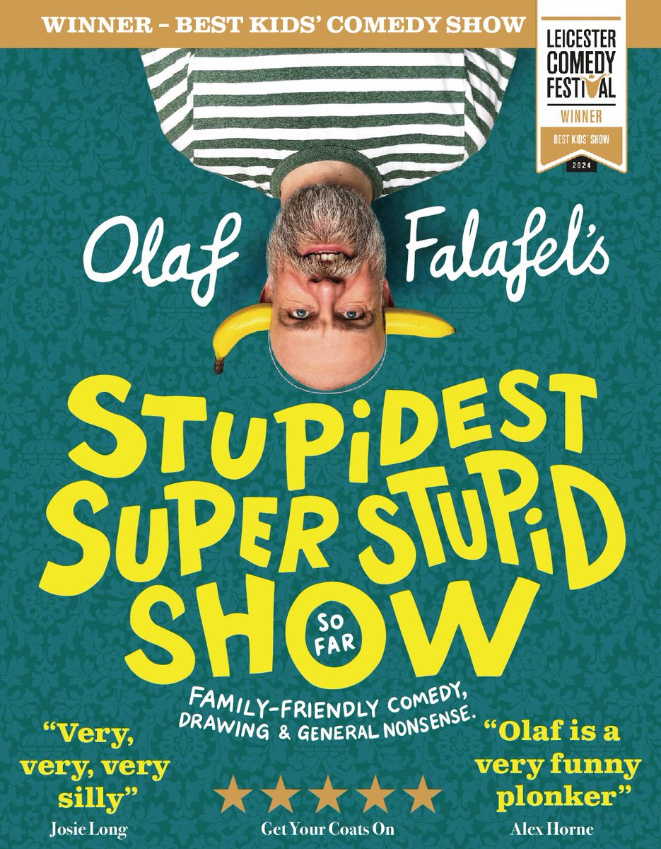 Also, before we even get to Edinburgh in August I’ll be performing various strains of my family comedy shows in Chesham, Luton, Brighton, Bicester, Tring – all the info here: campsite.bio/ofalafel