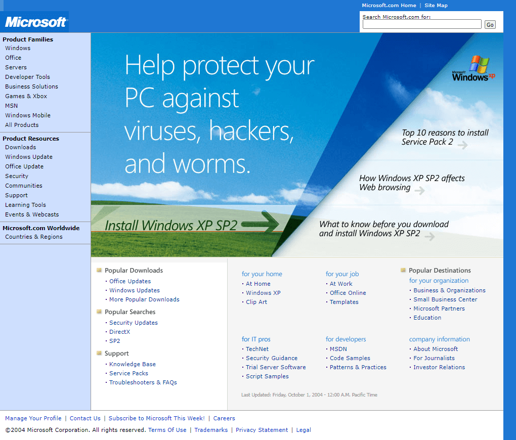 Microsoft website in 2004

#WebDesignHistory