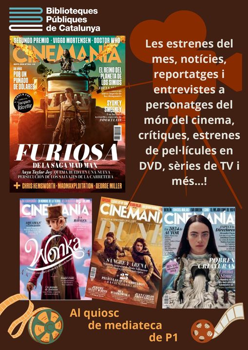 📖 Dediquem l'aparador de #LaRevistaDelMes a la REVISTA @CINEMANIA_ES  📍 Al quiosc de la 1a planta de la #BiblioRahola #BibliotequesCat