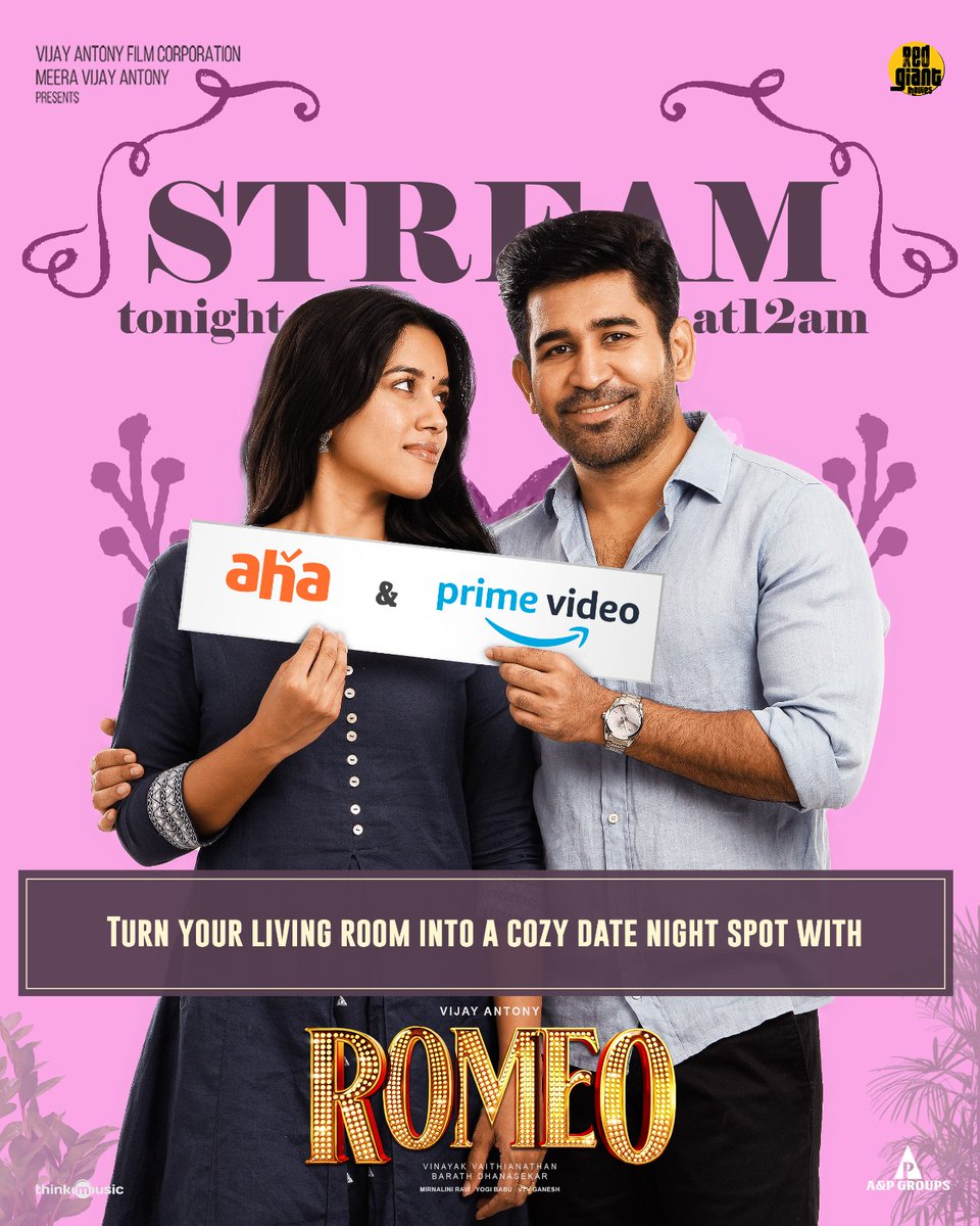 #Romeo streaming from tonight only on #PrimeVideo and #AhaTamil OTT platforms 🌞

#VijayAntony #MirnaliniRavi #YogiBabu