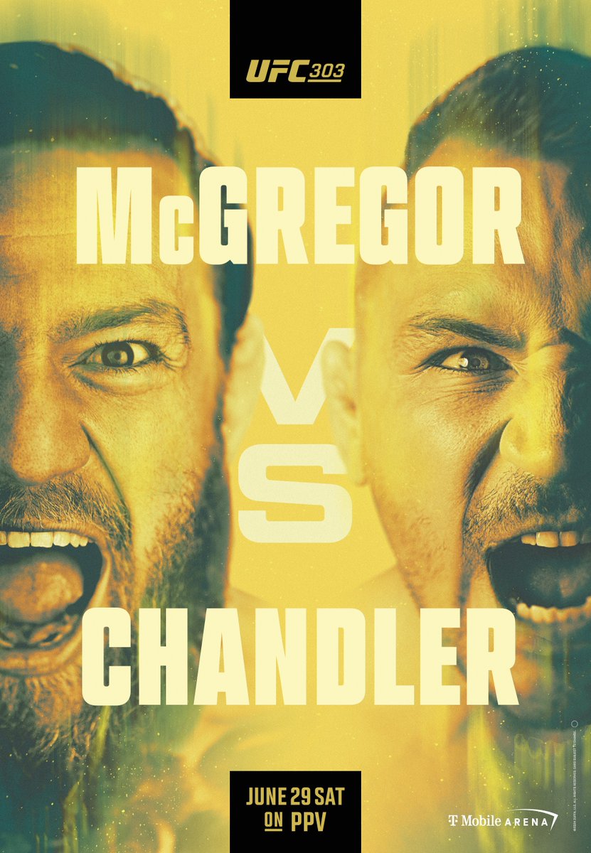 Your #UFC303 poster has just dropped!

Conor McGregor vs Michael Chandler on June 29!!