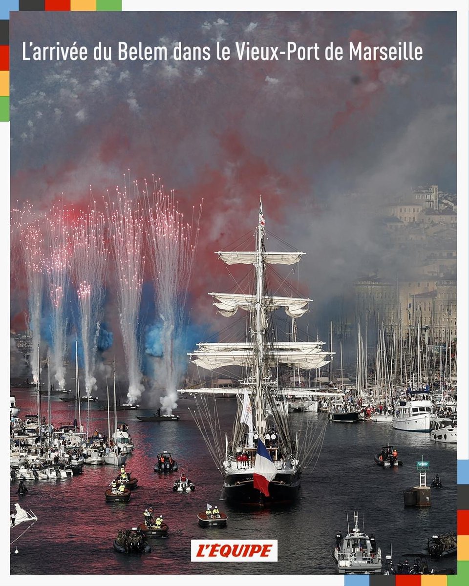 Magnifique image du port de #Marseille avec l’arrivée de flamme olympique. Les enjeux olympiques sont une fierté pour la France, un rassemblement extraordinaire autour des valeurs du sport. #Montpellier ville du sport est au rendez-vous lundi 13 mai à partir de 17 h 30 la flamme
