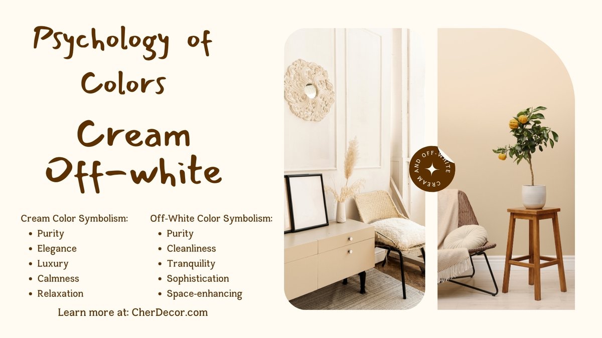 Explore the calming influence of cream and off-white tones! Discover their psychological impact and versatile decor use in our latest article. Dive into elegance and tranquility. 🏠✨
cherdecor.com/en/blog/neutra…

#InteriorDesign #CreamColor #OffWhite #HomeInterior #HomeDecor