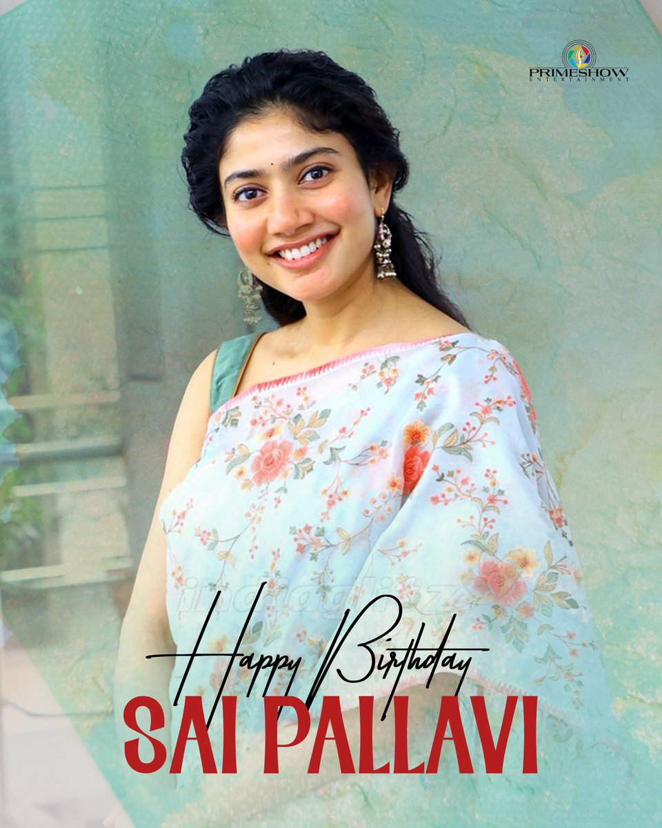 Birthday wishes to the super talented actress @Sai_Pallavi92! We wish you all the best for your future endeavors. ❤️ 🎉 #HBDSaiPallavi