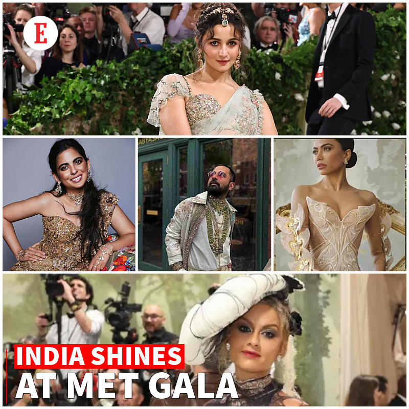 The 2024 Met Gala saw a dazzling display of Indian fashion with five celebrities gracing the red carpet in show-stopping ensembles. Alia Bhat (@aliaa08 ) Isha Ambani Mona Patel(@hautemona) Sabyasachi Mukherjee (@sabya_mukherjee) Natasha Poonawalla(@NPoonawalla) #MetGala2024