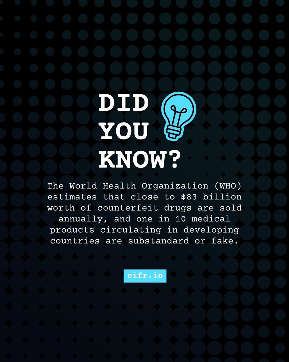 💊💔 WHO: $83B counterfeit drugs yearly. 1 in 10 meds in developing nations fake. Protect your business with CIFR technology! Book a call now! #CIFR #BrandProtection #SecuritySolutions#