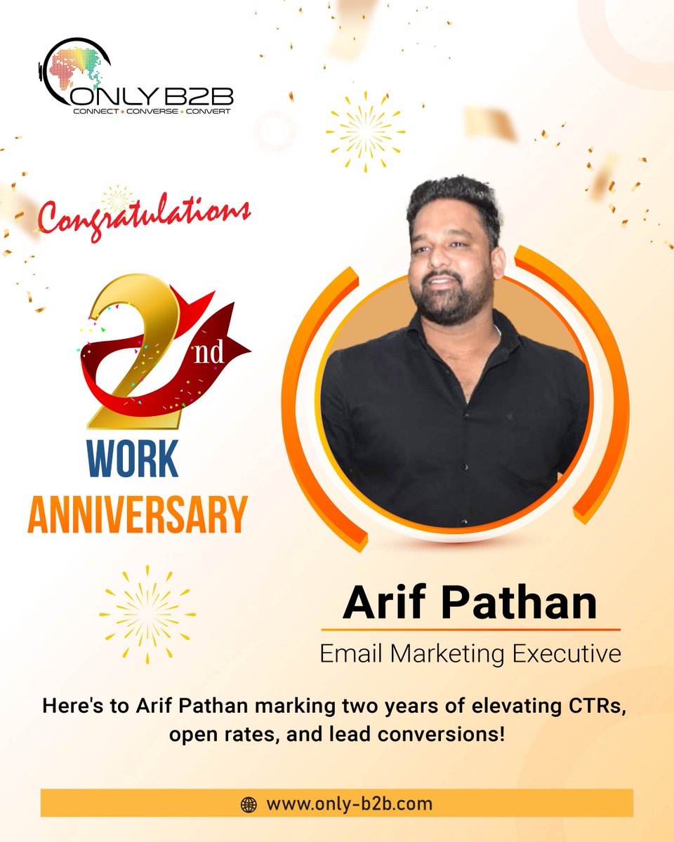 Celebrating a year of email marketing magic! Soaring CTRs & unbeatable open rates thanks to our amazing Arif Pathan! #EmailMarketingWins #MarketingMetrics #OnlyB2B