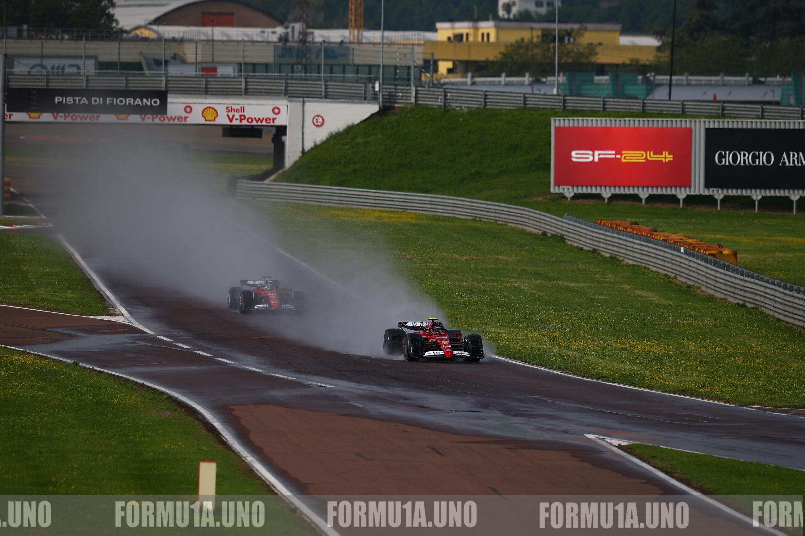 Arthur Leclerc on track with Ferrari F1-75 testing new FIA splash guards