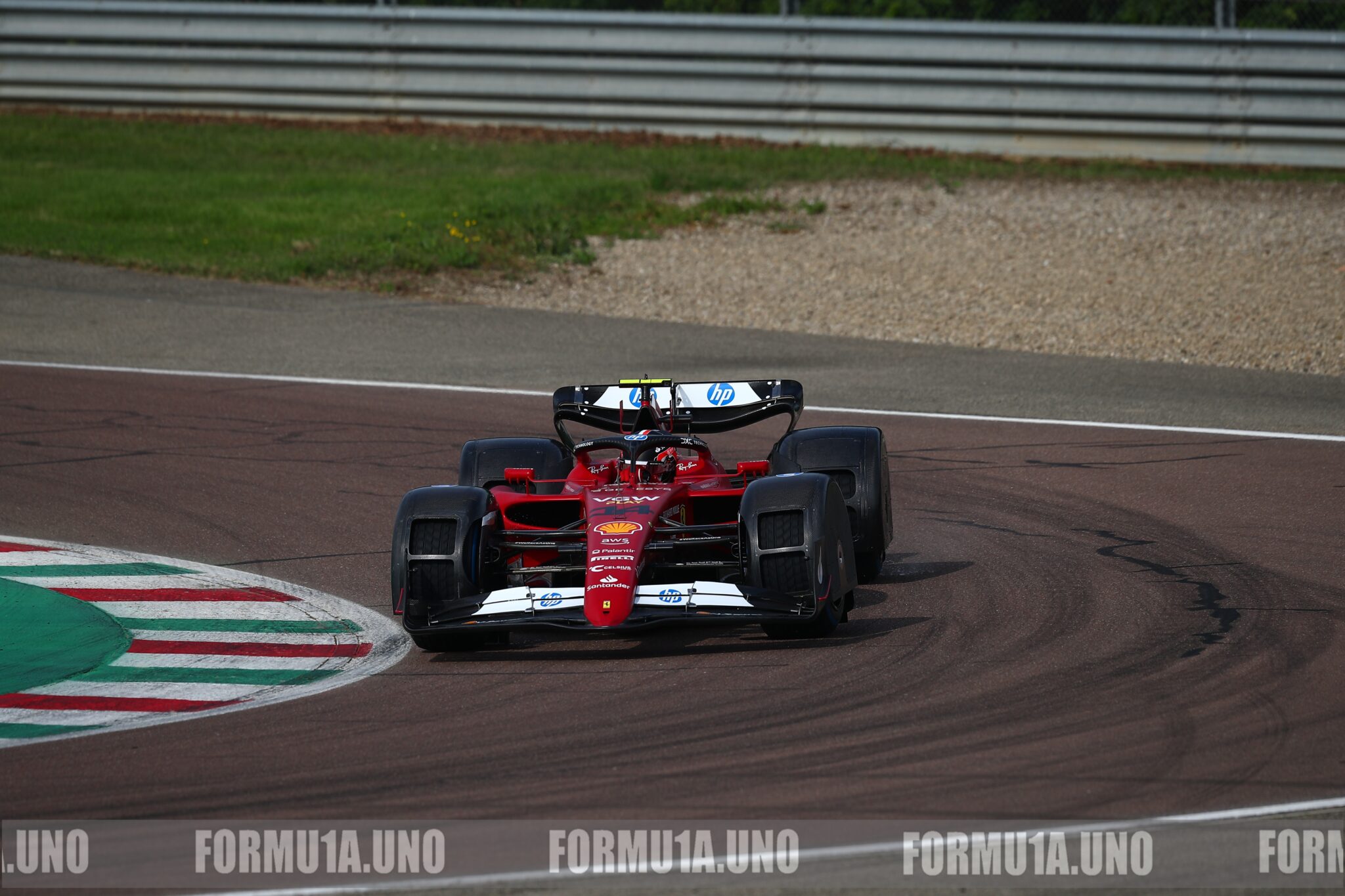 Arthur Leclerc on track with Ferrari F1-75 testing new FIA splash guards