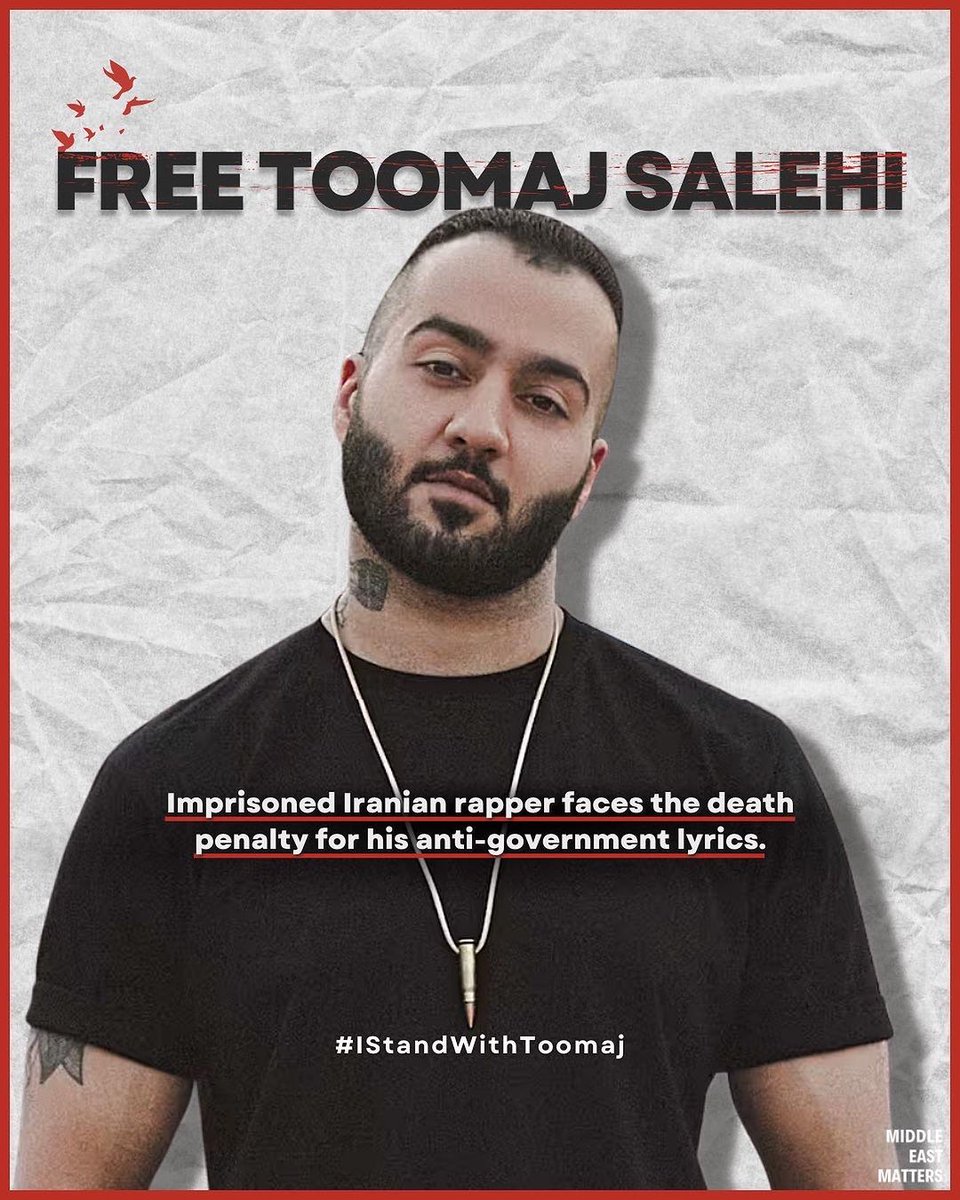 #IStandWithToomaj 
#FreeToomaj 
#ToomajSalehi 
#FreeSpeech