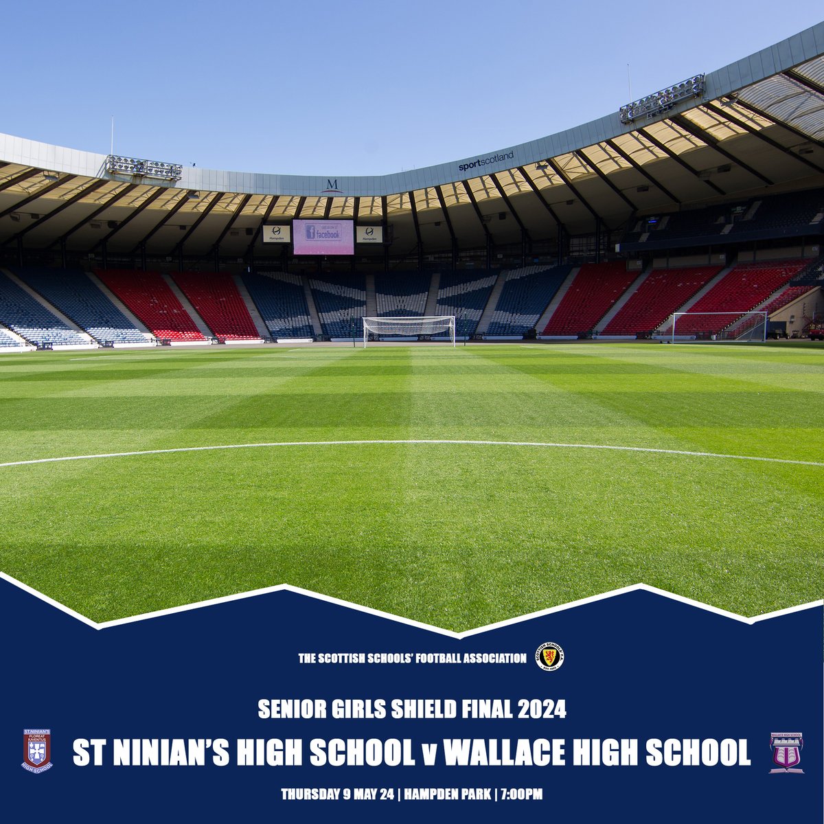 SENIOR GIRLS SHIELD FINAL 24 | Tonight the players from @stninianshigh and @wallacehighsch will make history competing for our Senior Shield at @HampdenPark for the very first time. Why not come along and support the girls at the National Stadium ⬇️