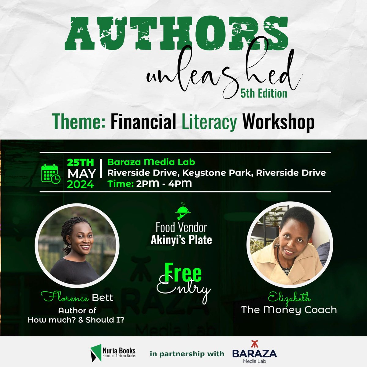 Take control of your finances! Join @NuriaStore on Sat, May 25 at 2:00 PM at @BarazaLab Media Lab for 'Financial Literacy 101'

Learn how to budget, spend wisely, and plan for your future. Get your tickets now! eventbrite.com/e/financial-li…

#FinancialLiteracy #MoneyManagement