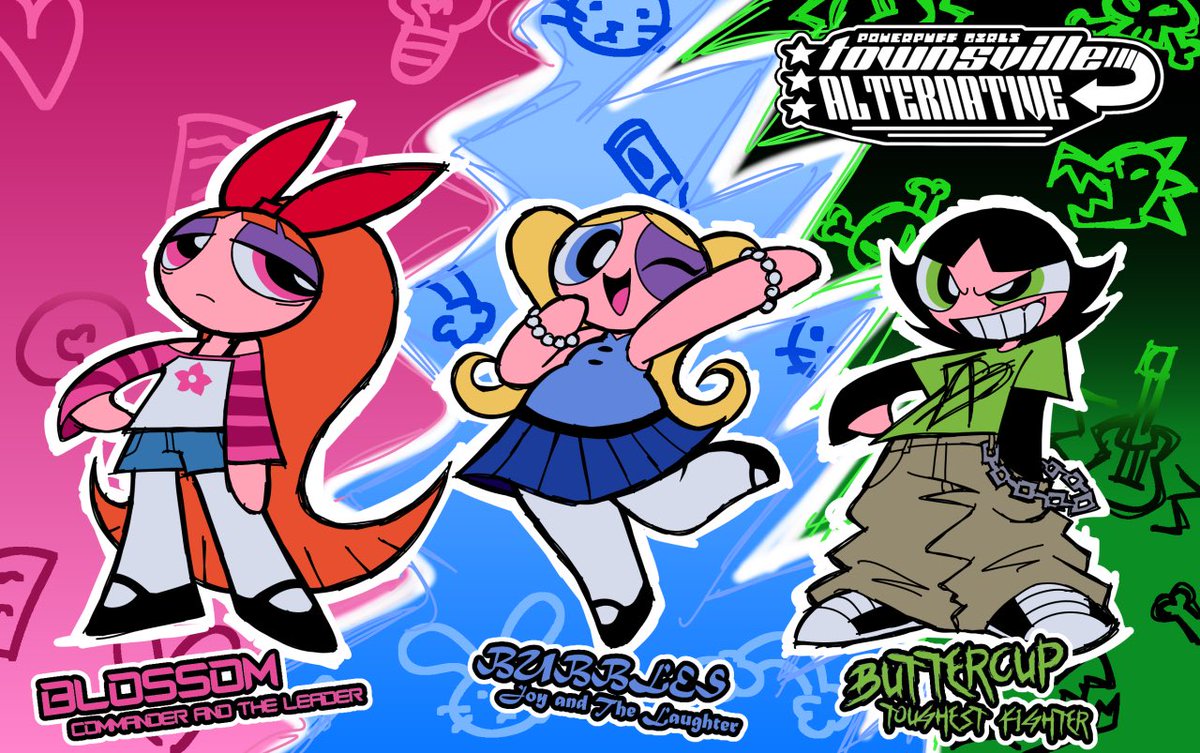 in support of lune, here’s his official references for the designs of the Powerpuff Girls!!