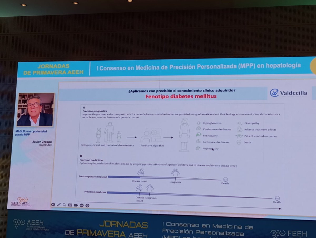 🗣️'Las herramientas de la #MMP nos pueden ayudar pero tampoco las estamos usando. Tenemos que ser muy precisos y hacer un cribado diferencial en los pacientes con disfunción metabólica. Tenemos que fenotipar adecuadamente la diabetes y la obesidad'. 👌El Dr. @DrJavierCrespo…