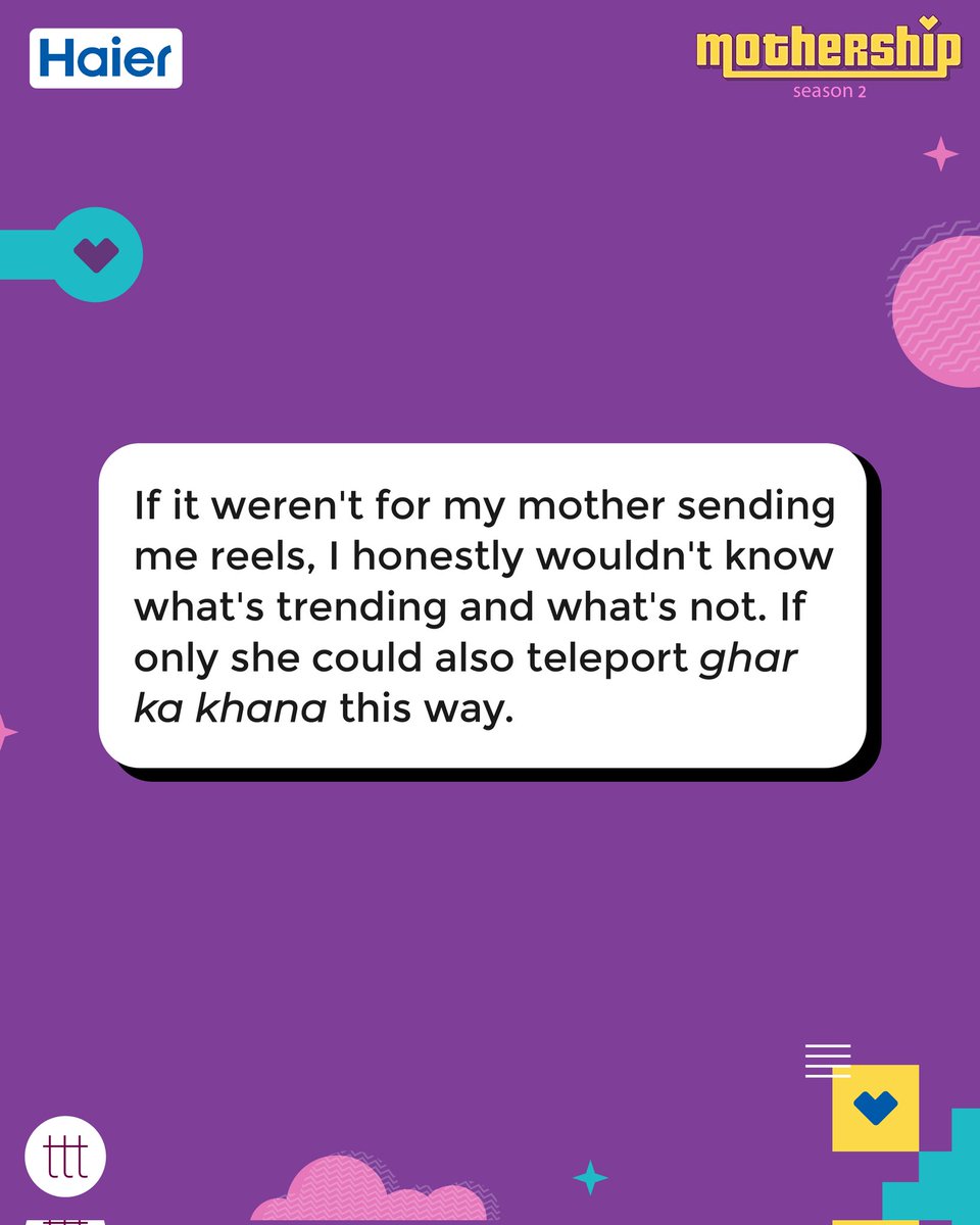 Would your mom relate?  #MomsKnowItAll

ttt x haier bring to you Mothership Season 2 - with a special film tomorrow. Stay tuned! 

Link: shop.haierindia.com/shop/Refrigera…