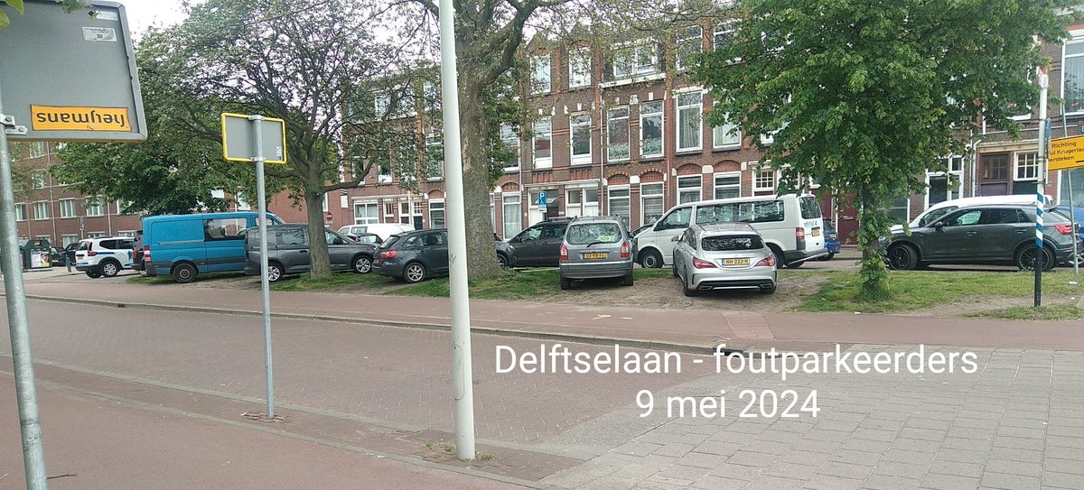Tis weer raak met #foutparkeerders 🚗🛻 op de #Delftselaan. @GemeenteDenHaag ook hier graag voethekjes om het groen,fietsers en voetgangers te beschermen #onveilig #handhaving ? @kapteijns @RNBarker