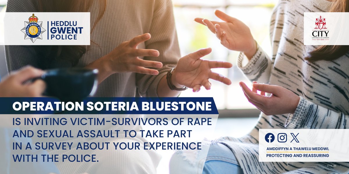 📢 Are you a victim-survivor of rape or sexual assault, aged 18+? Do the police know about it? Want to give feedback on your experience with the police? Complete this anonymous online survey 👉 orlo.uk/police_experie… to help us improve police response #OpSoteriaBluestone
