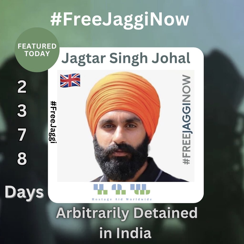 🇬🇧Jagtar Singh Johal has been arbitrarily detained in #India for 2,378 days. He has been tortured, including with electric shocks, & faces the death penalty as a result of his campaigning for Sikh rights. @RishiSunak @David_Cameron, 6+ yrs on & 124 trial hearings; what more will…