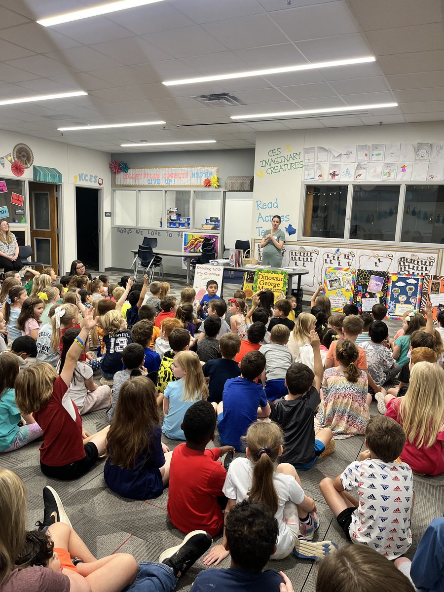 Colleyville Public Library visits CES @CESCowboys about Reading with Gnomies! #summerreading #gcisdlib