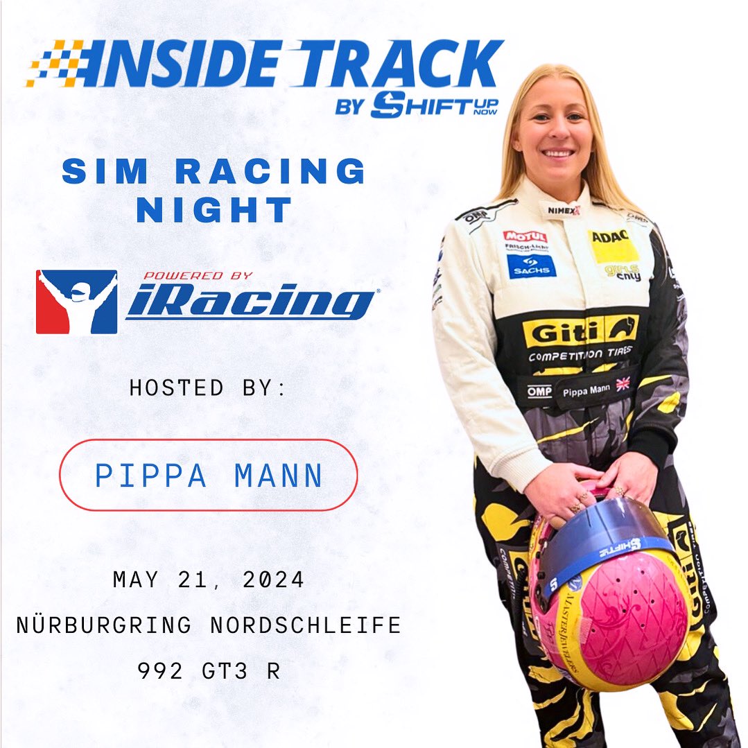 Registration is OPEN for our second ever @ShiftUpNow Member’s @iRacing night! This time it’s me, and you can come kick my 🍑 at the Ring the week before I fly back for this year’s #24hNBR! 😂 Sign up: shiftupnow.member365.com/public/event/d… #ShiftUpNow #TheInsideTrack