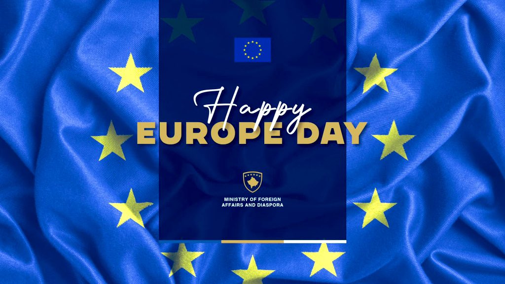 On #EuropeDay, we celebrate our shared values of democracy, freedom, and peace. The Republic of Kosova reaffirms its commitment to EU integration, aspiring for a Europe whole, free, and at peace.