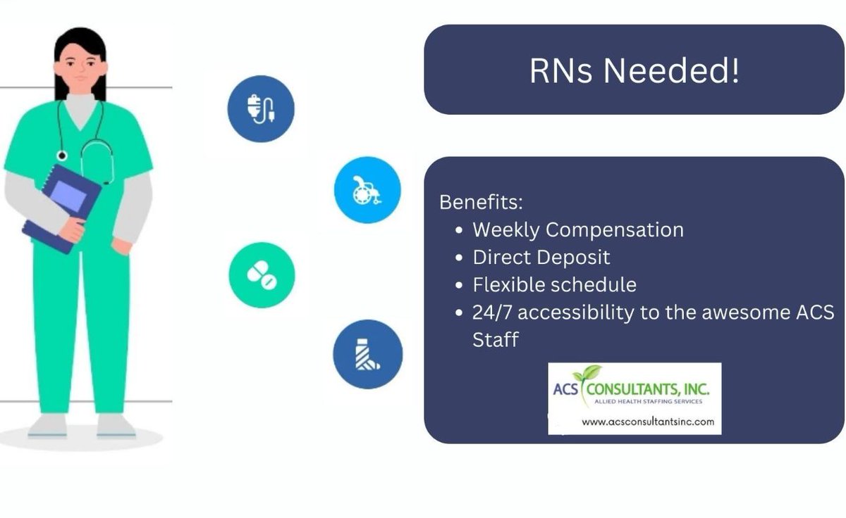 💙 Join Our Team: We Need Compassionate RNs! 💼We're on the lookout for dedicated Registered Nurses to join our healthcare family. Check out our opportunities: buff.ly/422b8AT 💪❤️ #RNCareers #JoinTeamACS #CaringProfessionals