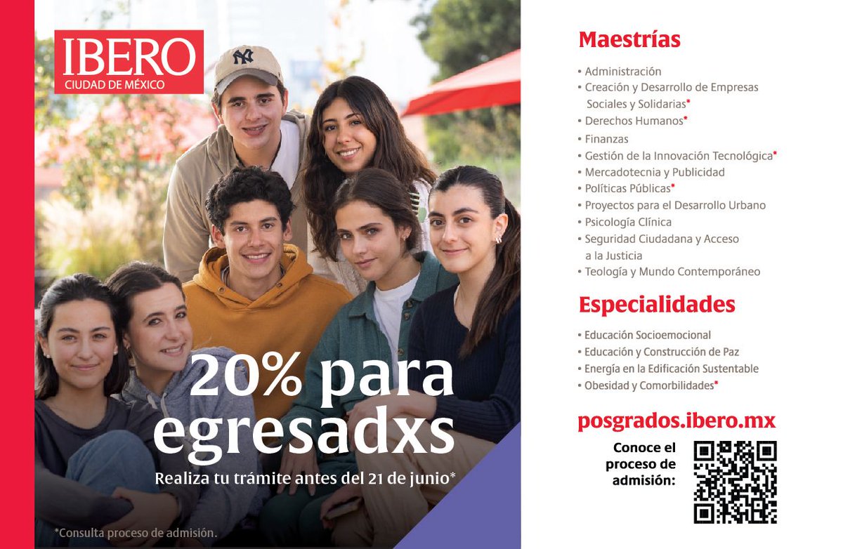 IberoEgresados's tweet image. #SomosEgresados #SomosEgresadas #SomosEgresades  @PosgradosIbero La calidad nunca es un accidente, siempre es resultado de un esfuerzo de la inteligencia (John Ruskiin)
Realiza tu trámite antes del 21 de junio  #lobosibero📷 📷